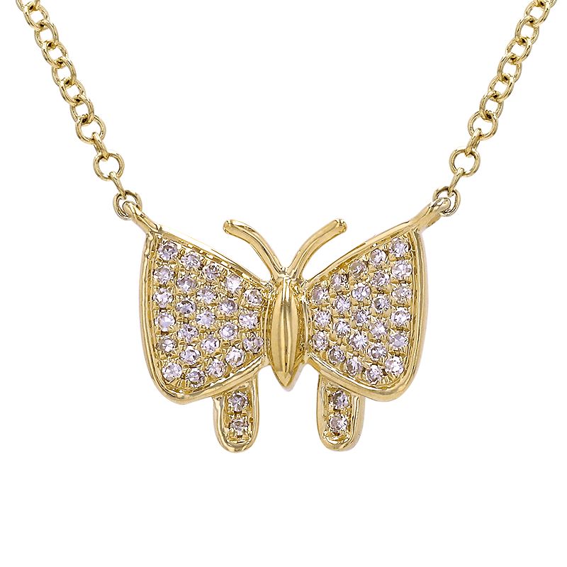 14k Yellow Gold Diamond Necklace – 0.11 CT