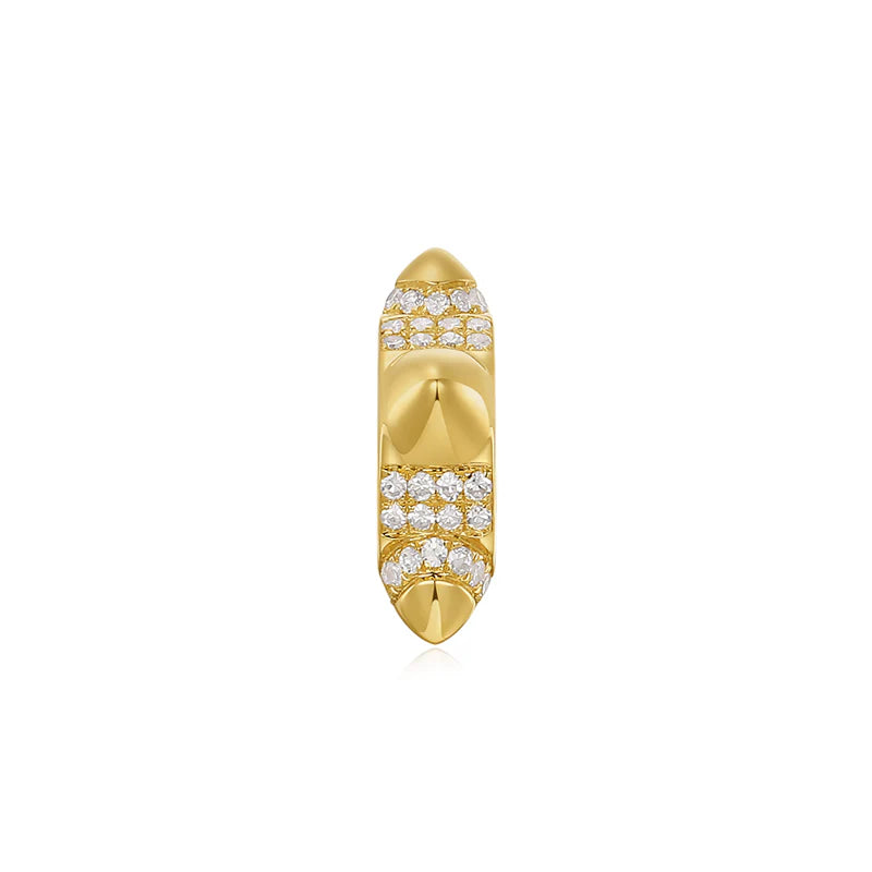 14K Yellow Gold Pave Diamond Spike Rondelle – 0.13ct