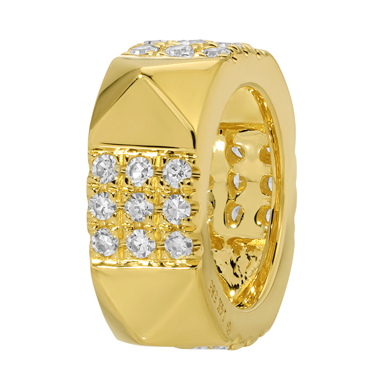 14k Yellow Gold Prymid Detail Rondelle