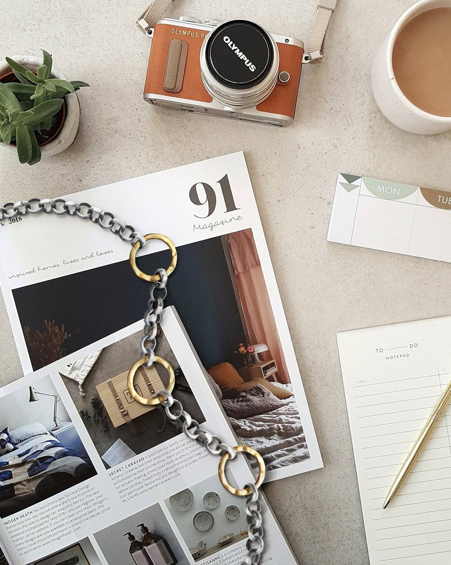 Two-Tone Gold Circles Necklace