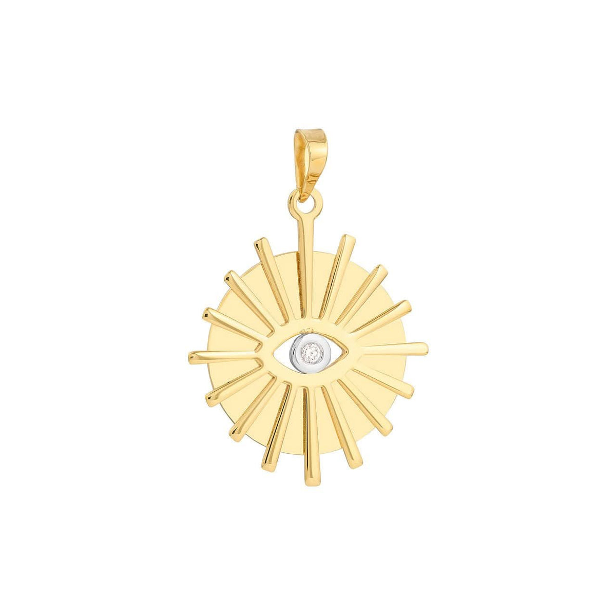 3 Point Diamond Evil Eye Pendant