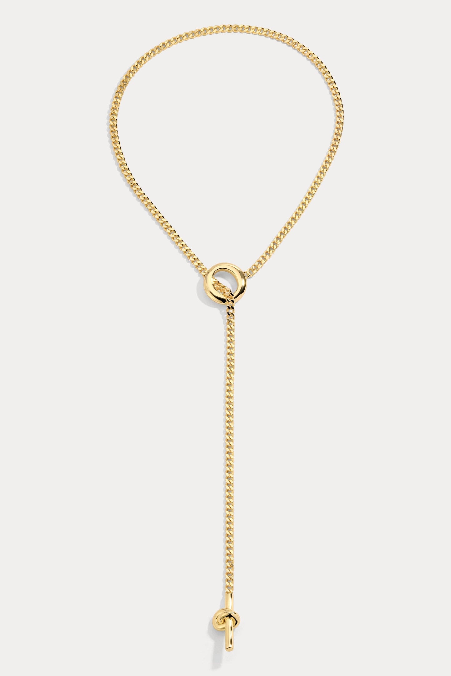 Flat Chain with Knot Clasp Toggle Lariat