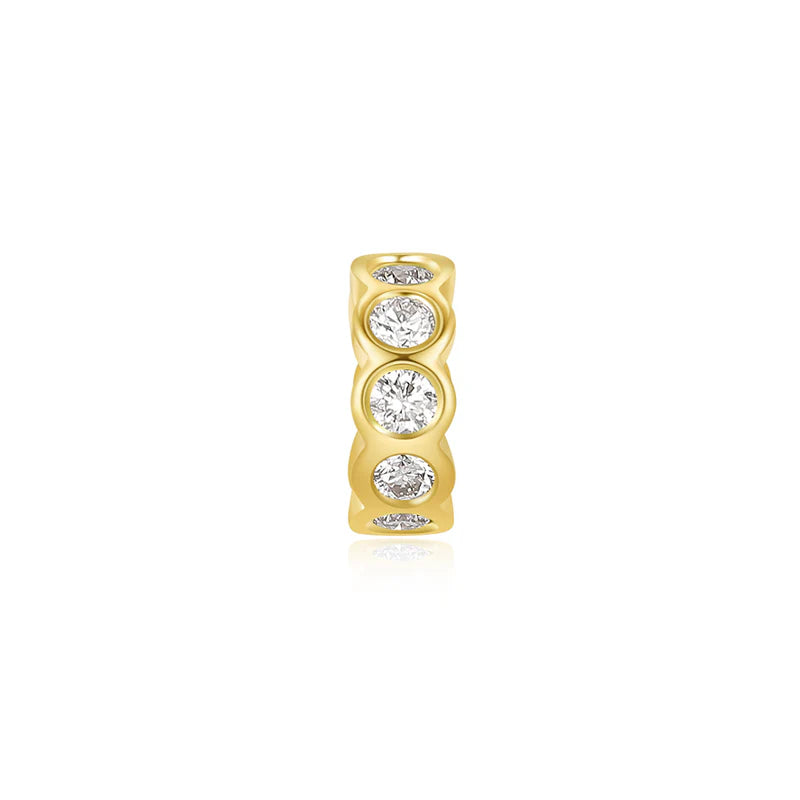 14K Yellow Gold Diamond Bezel Rondelle – 0.15ct