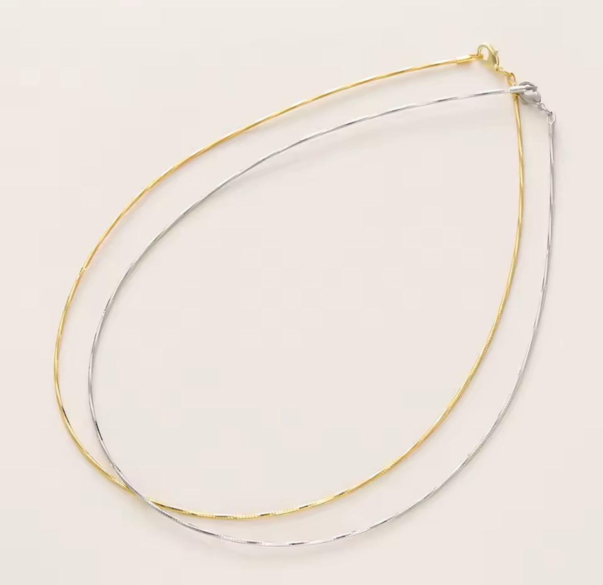 18K Gold Plated Skinny Wire Omega Necklace
