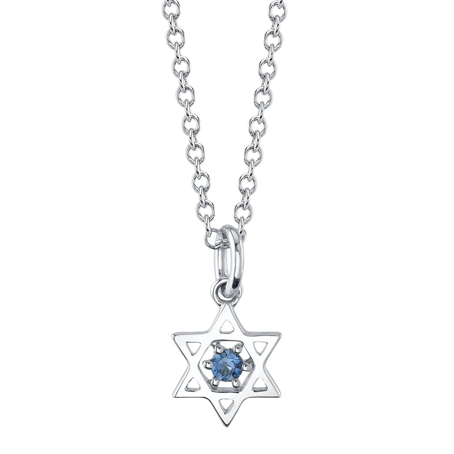 14K Gold Floating Blue Sapphire Star of David NecklaceĀ Susan Blake Jewelry