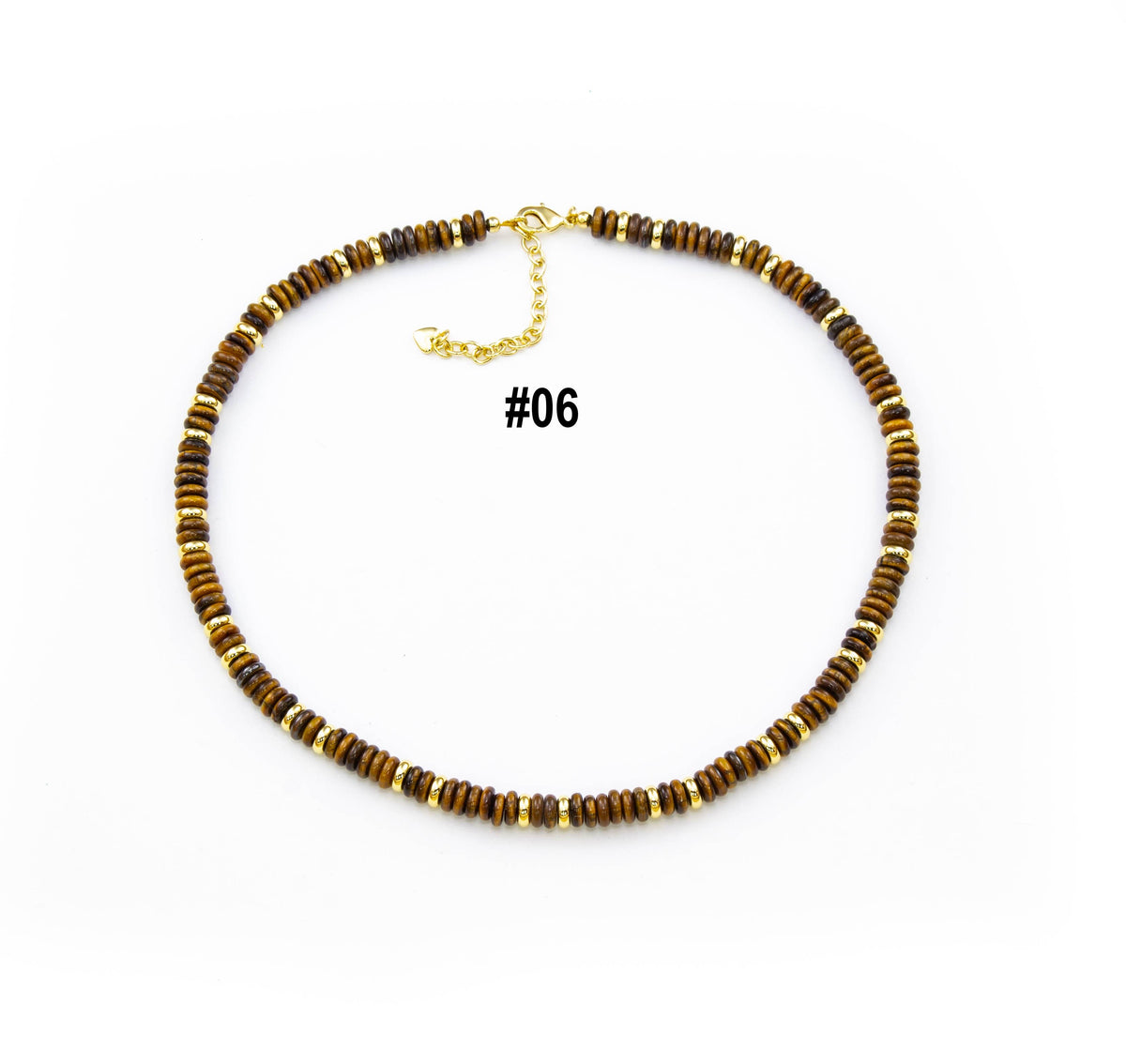 Gemstone Rondelle Necklace with Moving Sardine Charm
