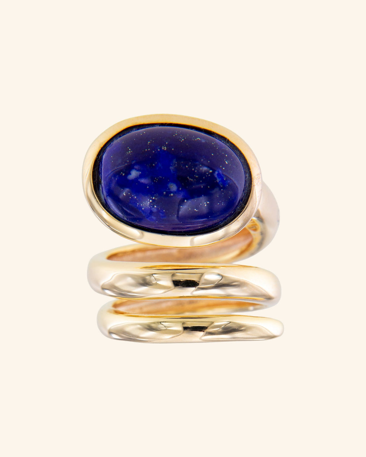 Coolook Renacuajo Lapis Lazuli Ring in champagne gold-plated sterling silver