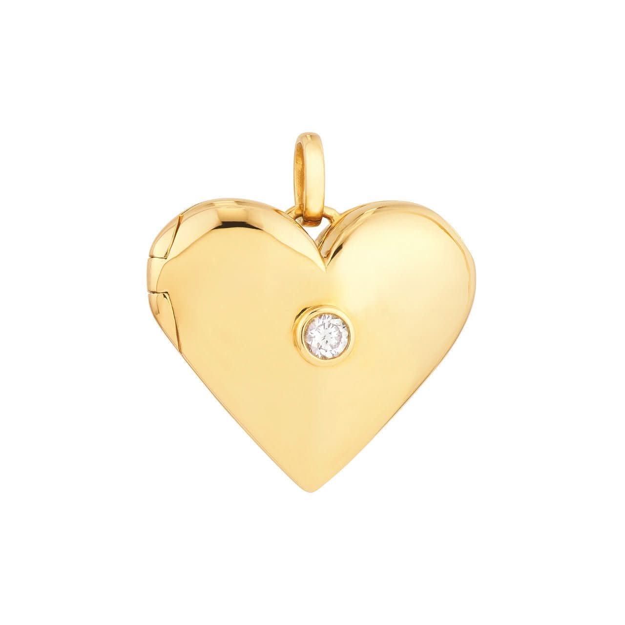 Diamond Puff Heart Locket (1/10tcw) - Susan Blake Jewelry