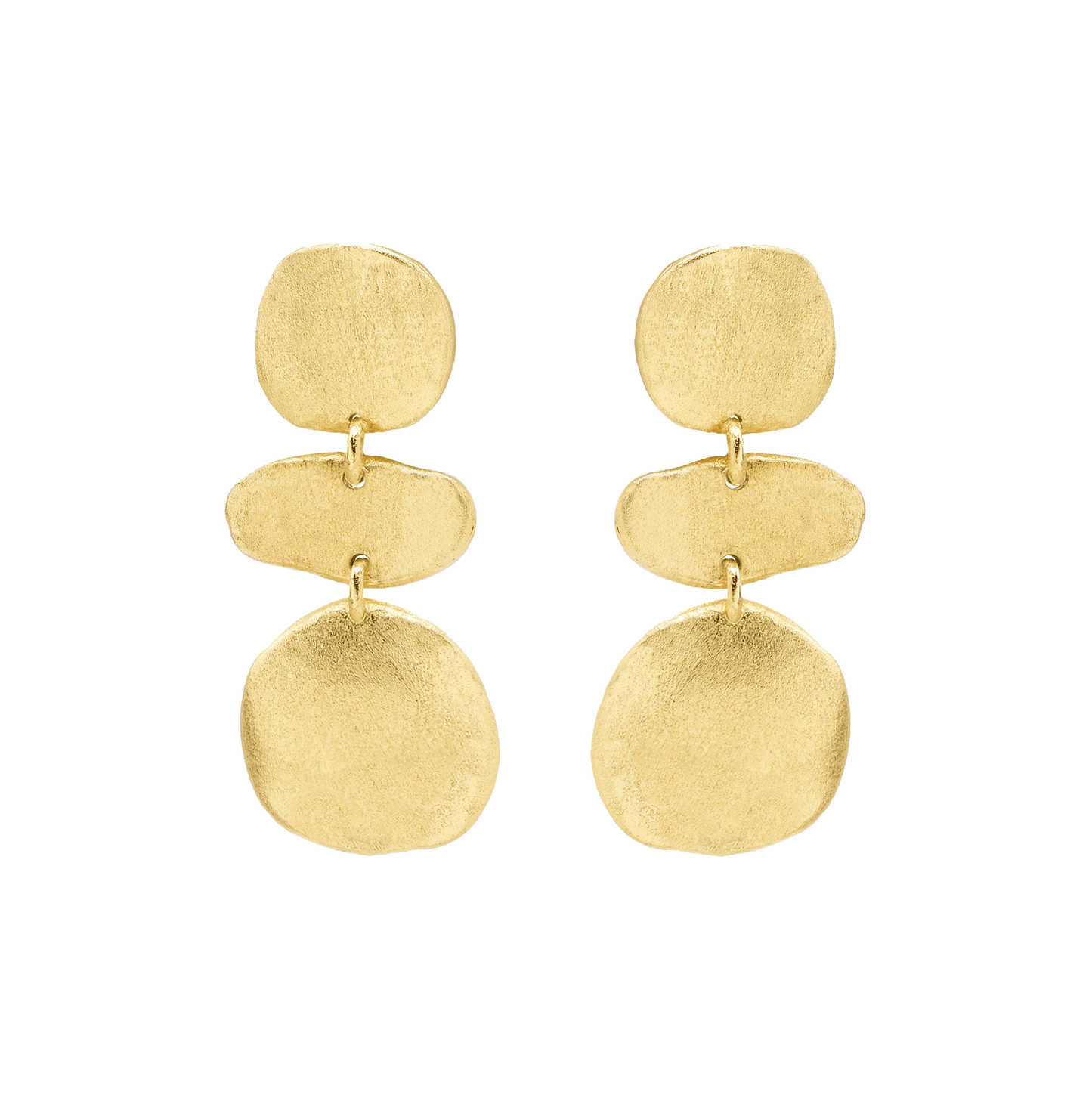 Eshe Drop Earrings - Gold Plated 3 Shapes Drop Earring - Susan Blake Jewelry