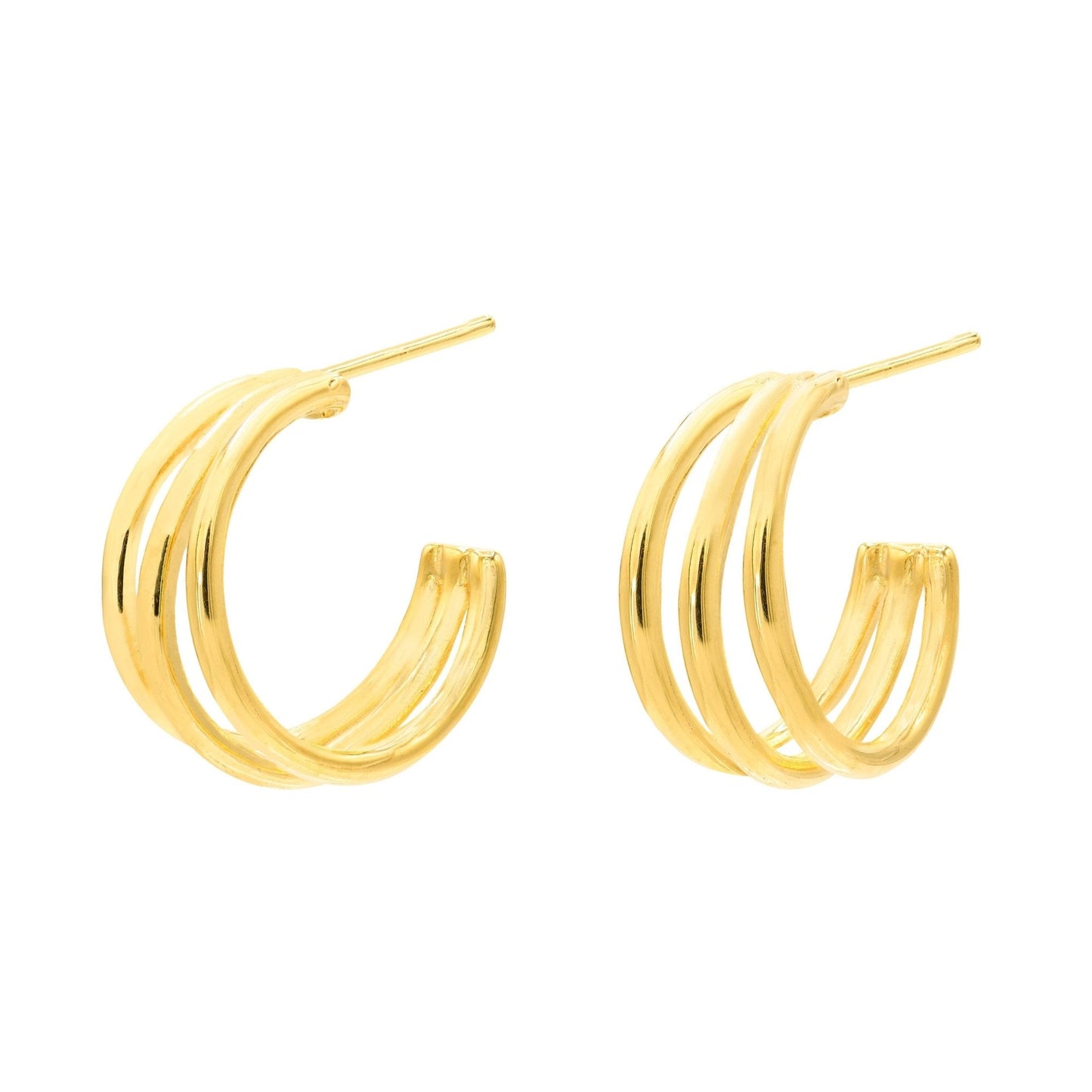 Esmeralda Hoops - Plated Triple Line Hoop - Susan Blake Jewelry