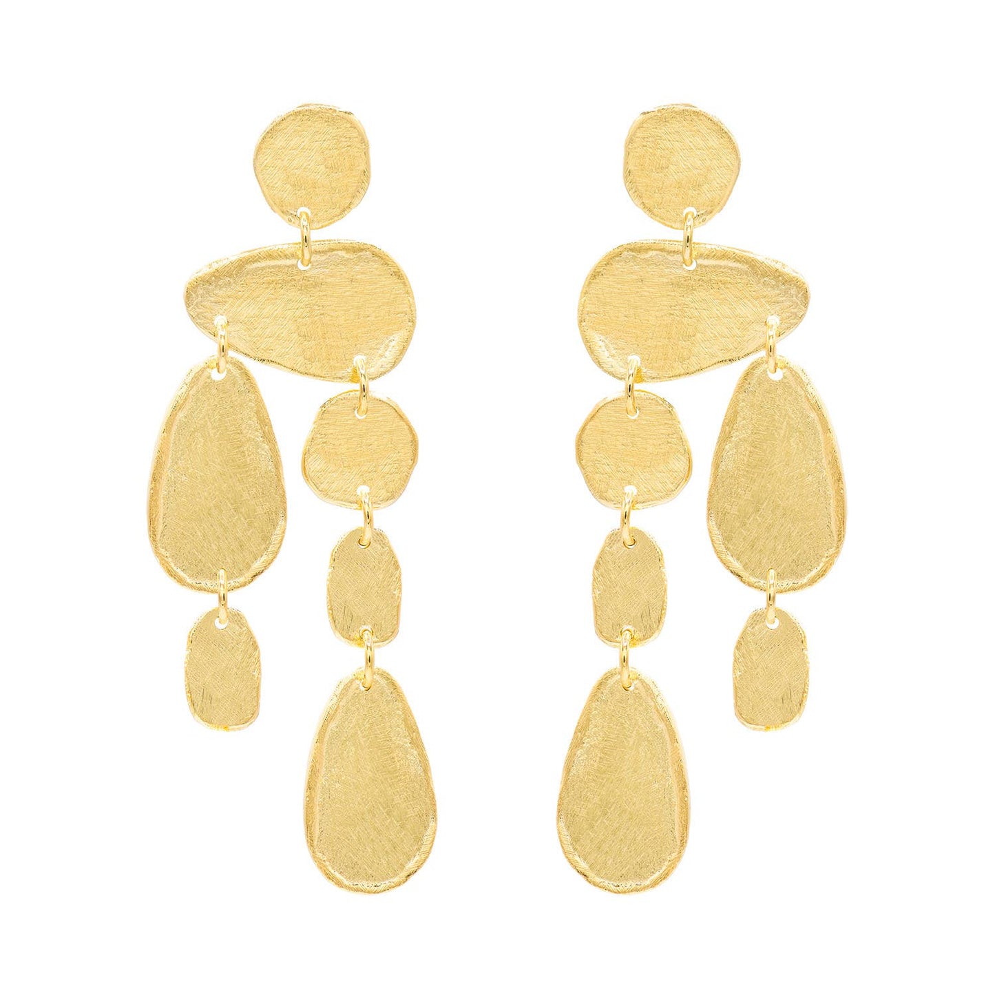 Julane Earrings - Gold Plated Multi Shaped Drop Earrings - Susan Blake Jewelry