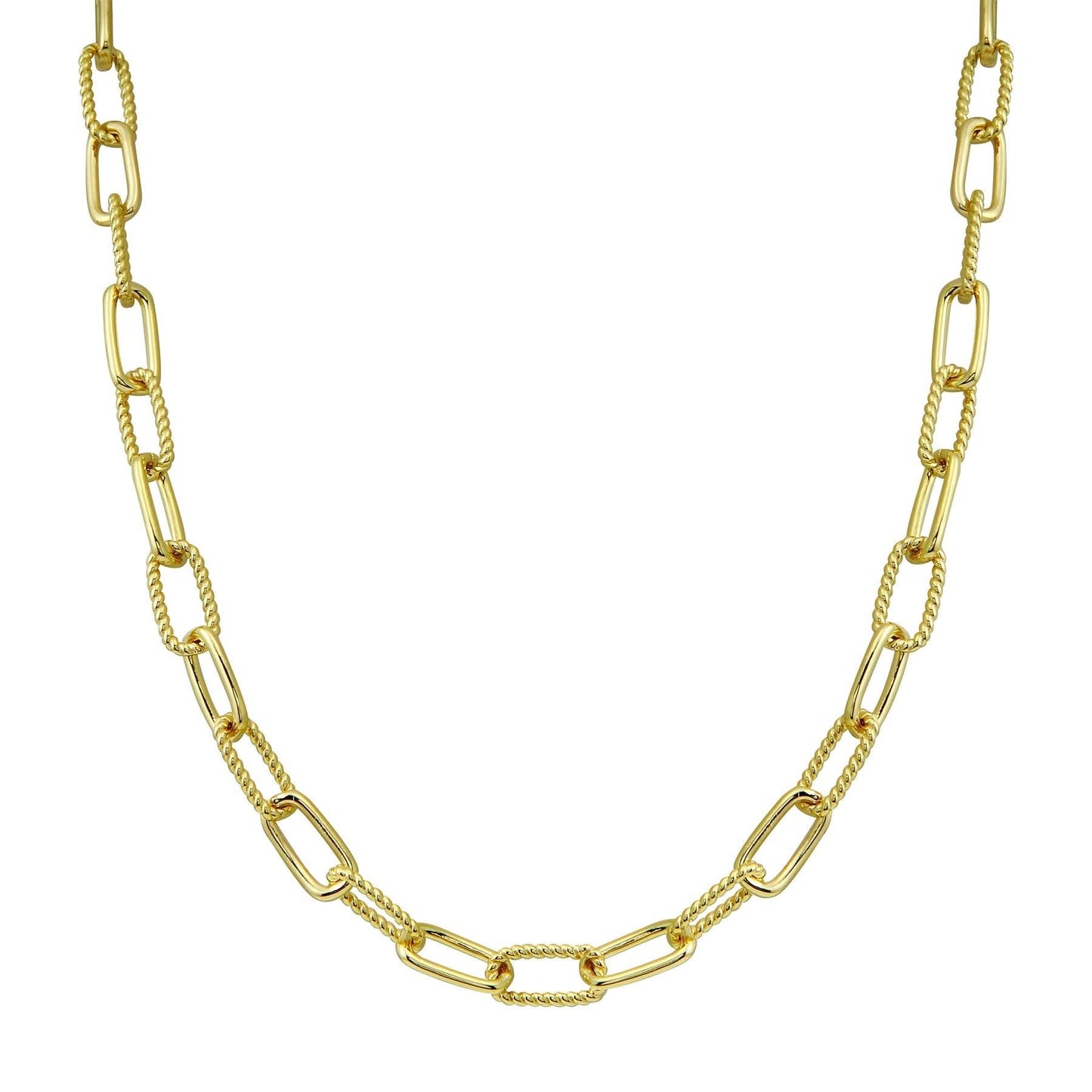 Solid & Rope Paperclip Necklace - Susan Blake Jewelry