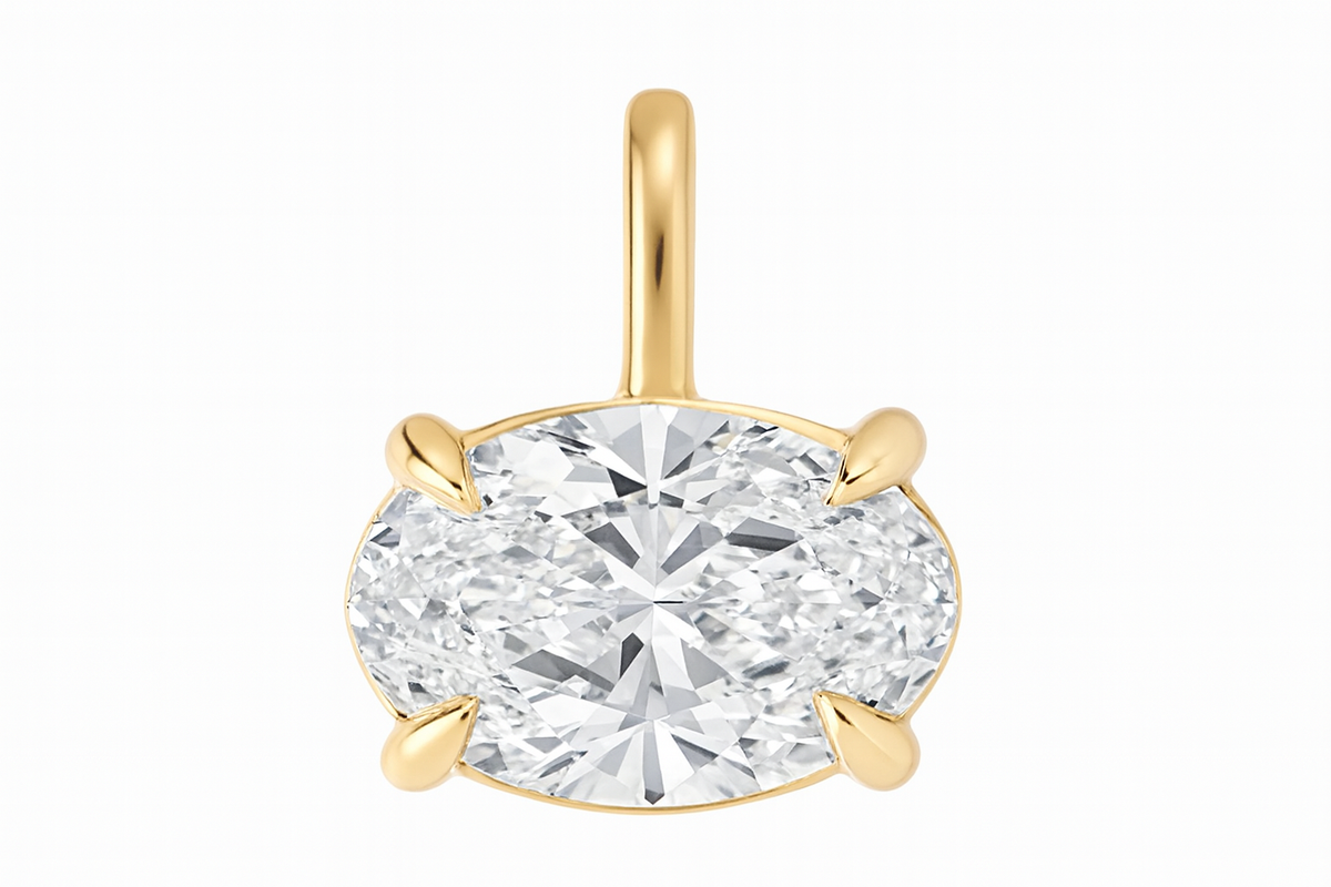 The East-West Claw-Set Diamond Charm Pendant