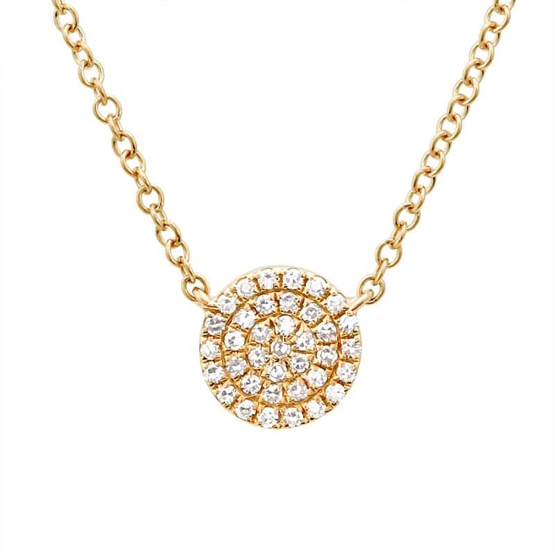 Yellow Gold Diamond Circle Necklace - Susan Blake Jewelry