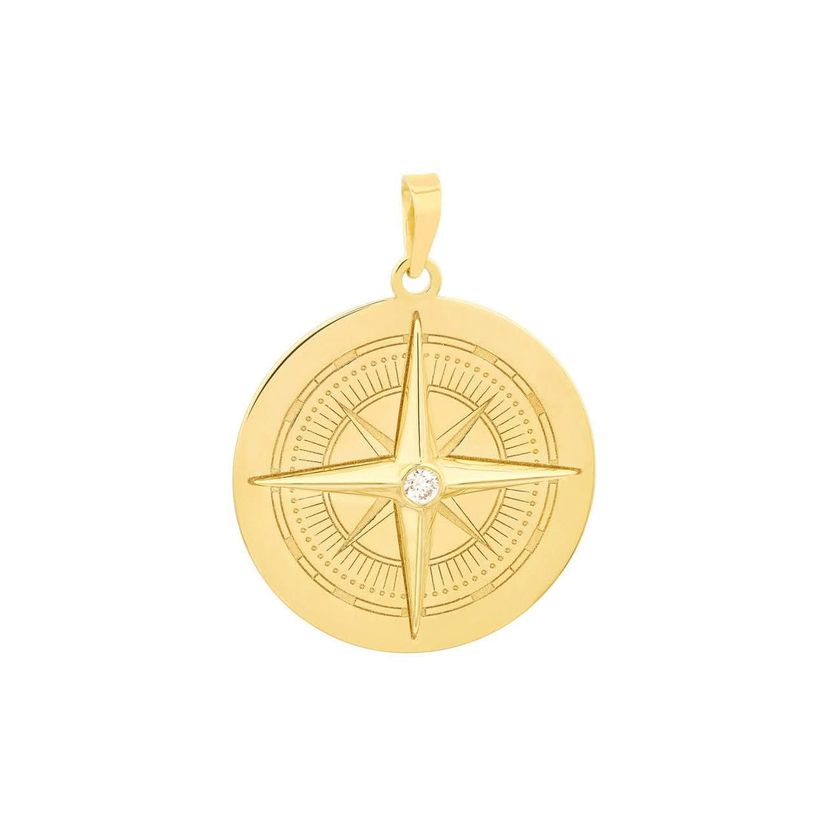 1 and 20tcw Diamond Compass Pendant