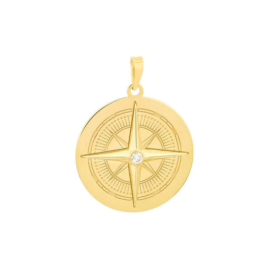 1 and 20tcw Diamond Compass Pendant