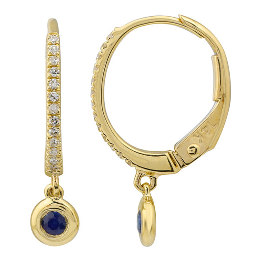 14K Yellow Gold Sapphire Earrings