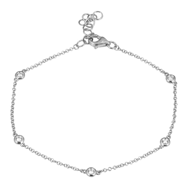 14K Diamond By The Yard Bracelet (0.11 ctw), alternate view 2