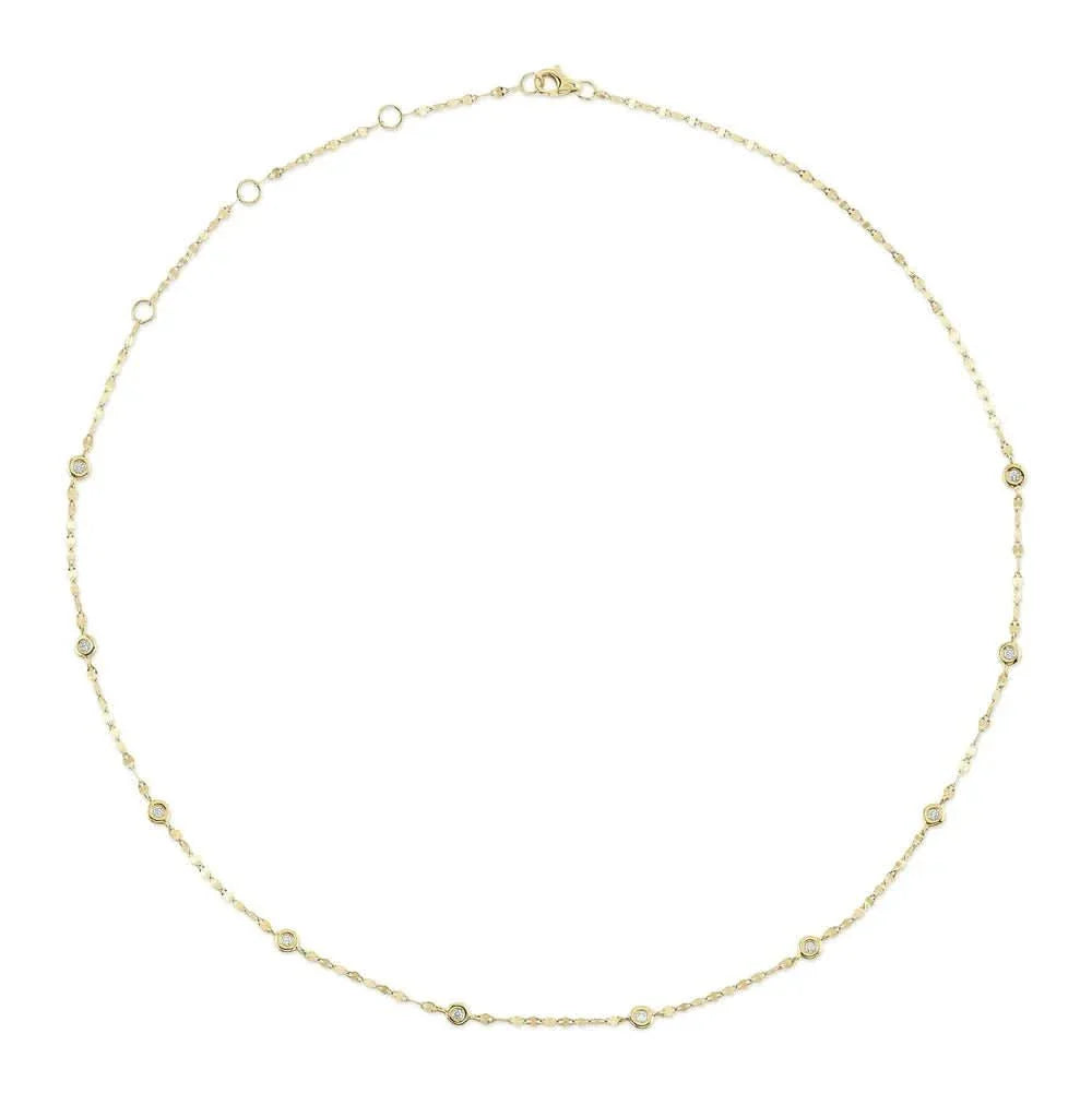 14K Diamond By The Yard Valentino Chain Necklace