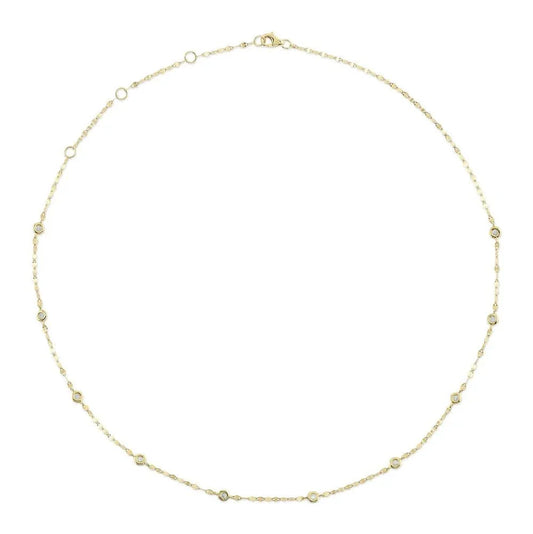 14K Diamond By The Yard Valentino Chain Necklace