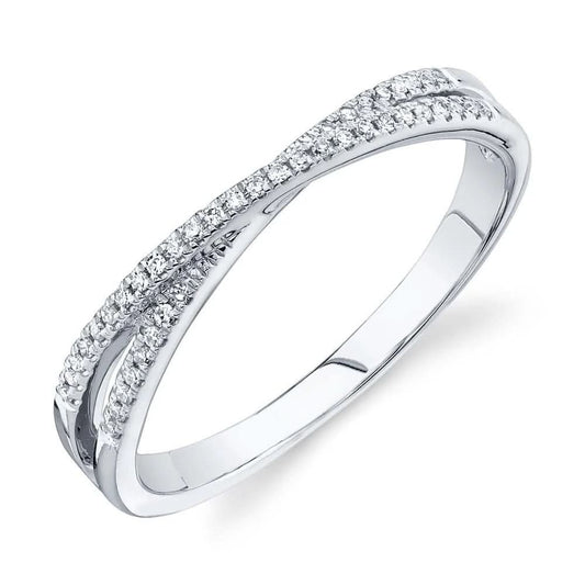 14K Diamond Criss Cross Ring
