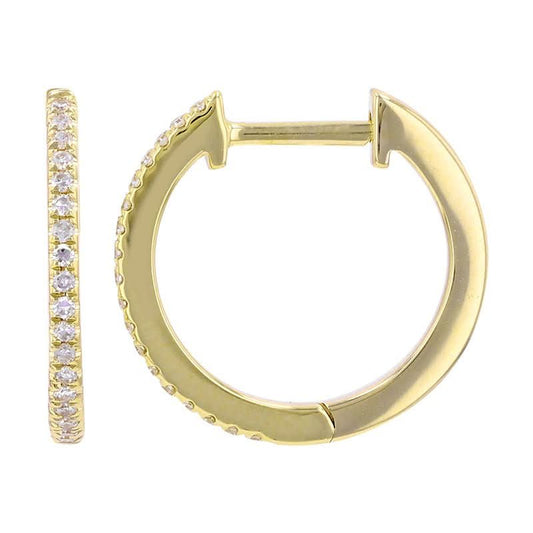 14K Diamond Huggie Earrings