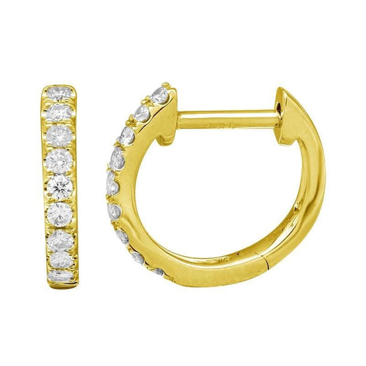 14K Diamond Huggies