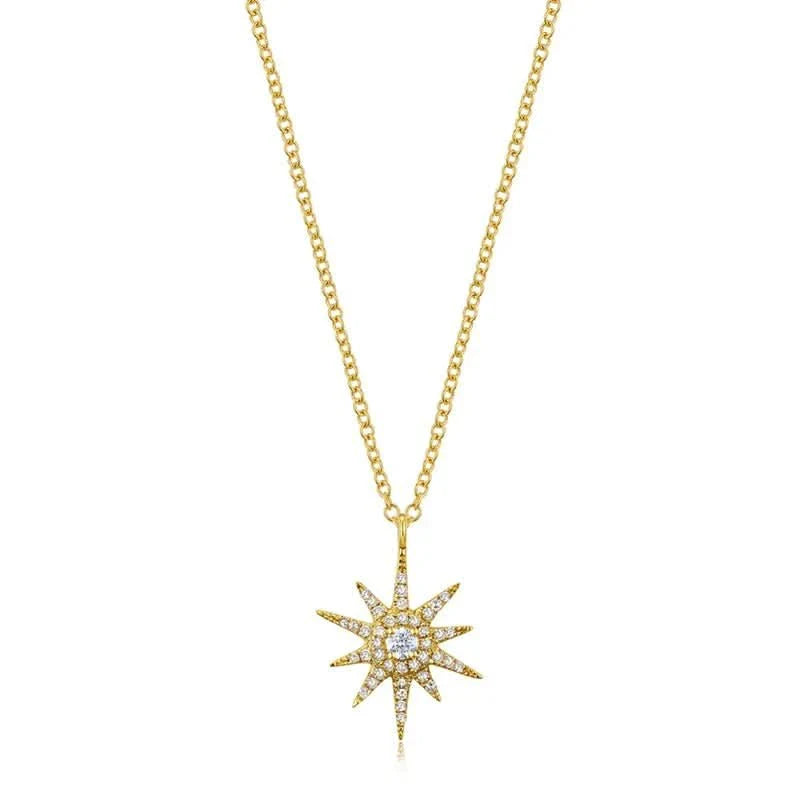 14K Diamond Starburst Necklace - Susan Blake Jewelry