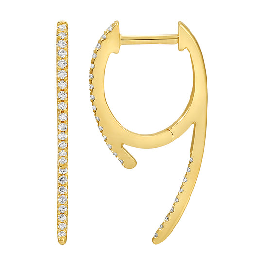14K Front & Back Diamond Huggies