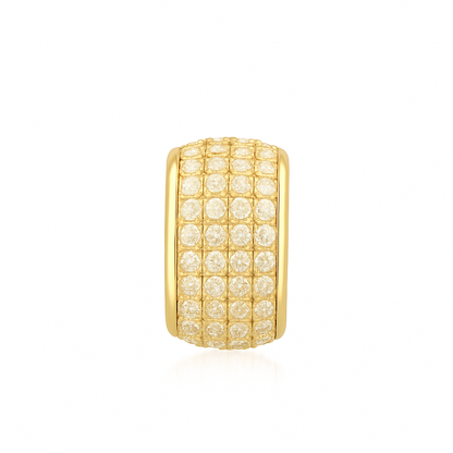 14K Gold 4-Row Pave Diamond Rondelle, alternate view 3