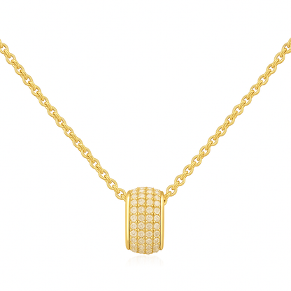 14K Gold 4-Row Pave Diamond Rondelle