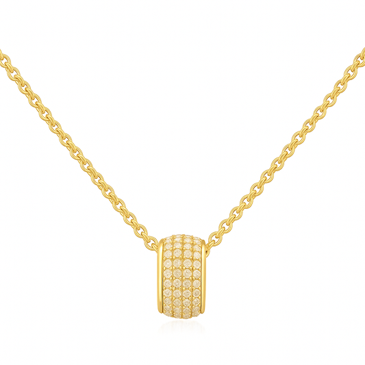 14K Gold 4-Row Pave Diamond Rondelle