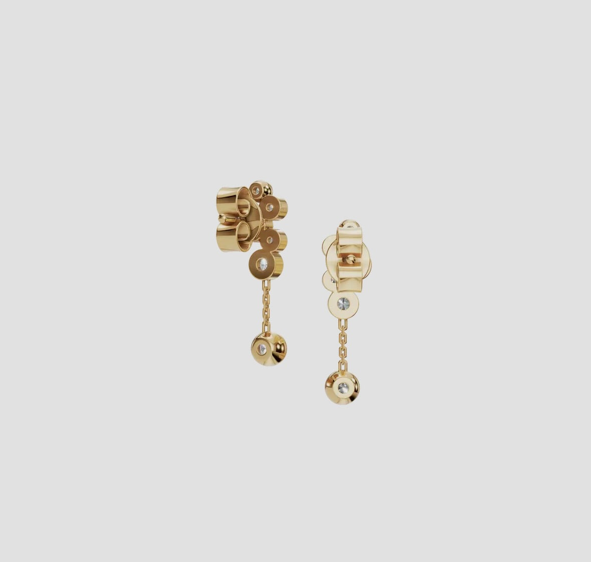 14K Gold Bezel-Set Diamond Cascade Drop Earrings (.24ctw Lab Grown), alternate view 3