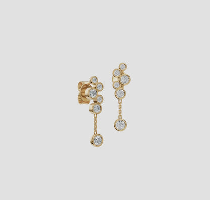 14K Gold Bezel-Set Diamond Cascade Drop Earrings (.24ctw Lab Grown), alternate view 4