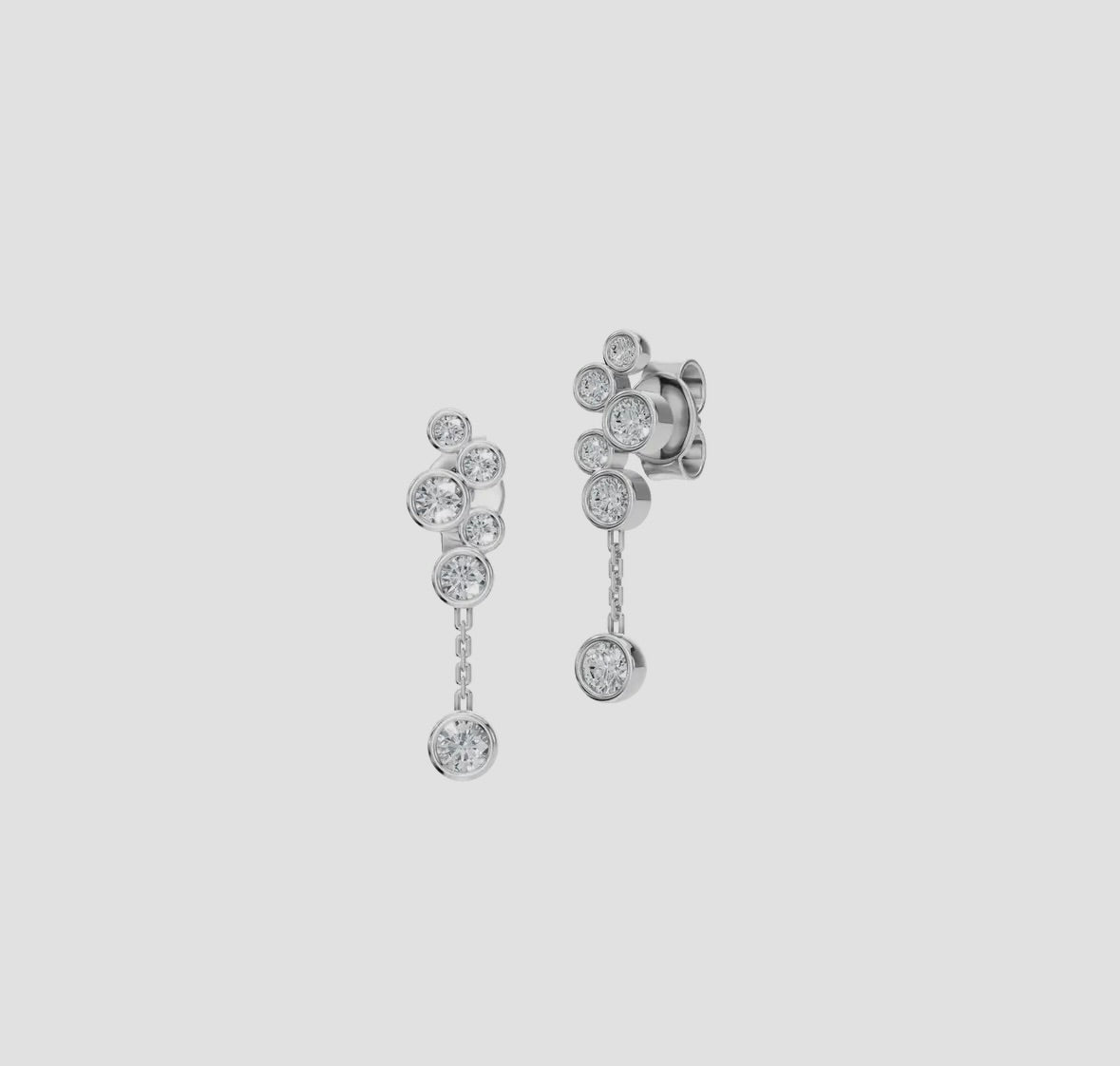 14K Gold Bezel-Set Diamond Cascade Drop Earrings (.24ctw Lab Grown), alternate view 5