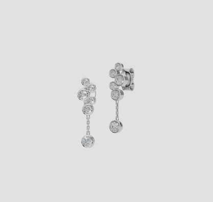 14K Gold Bezel-Set Diamond Cascade Drop Earrings (.24ctw Lab Grown), alternate view 5