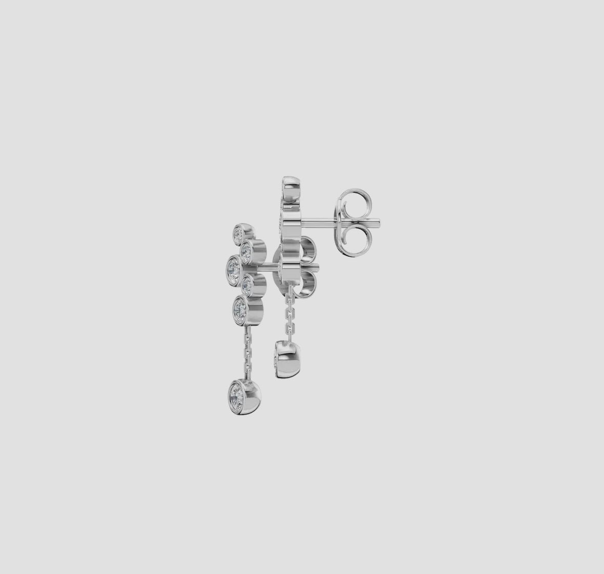 14K Gold Bezel-Set Diamond Cascade Drop Earrings (.24ctw Lab Grown), alternate view 6