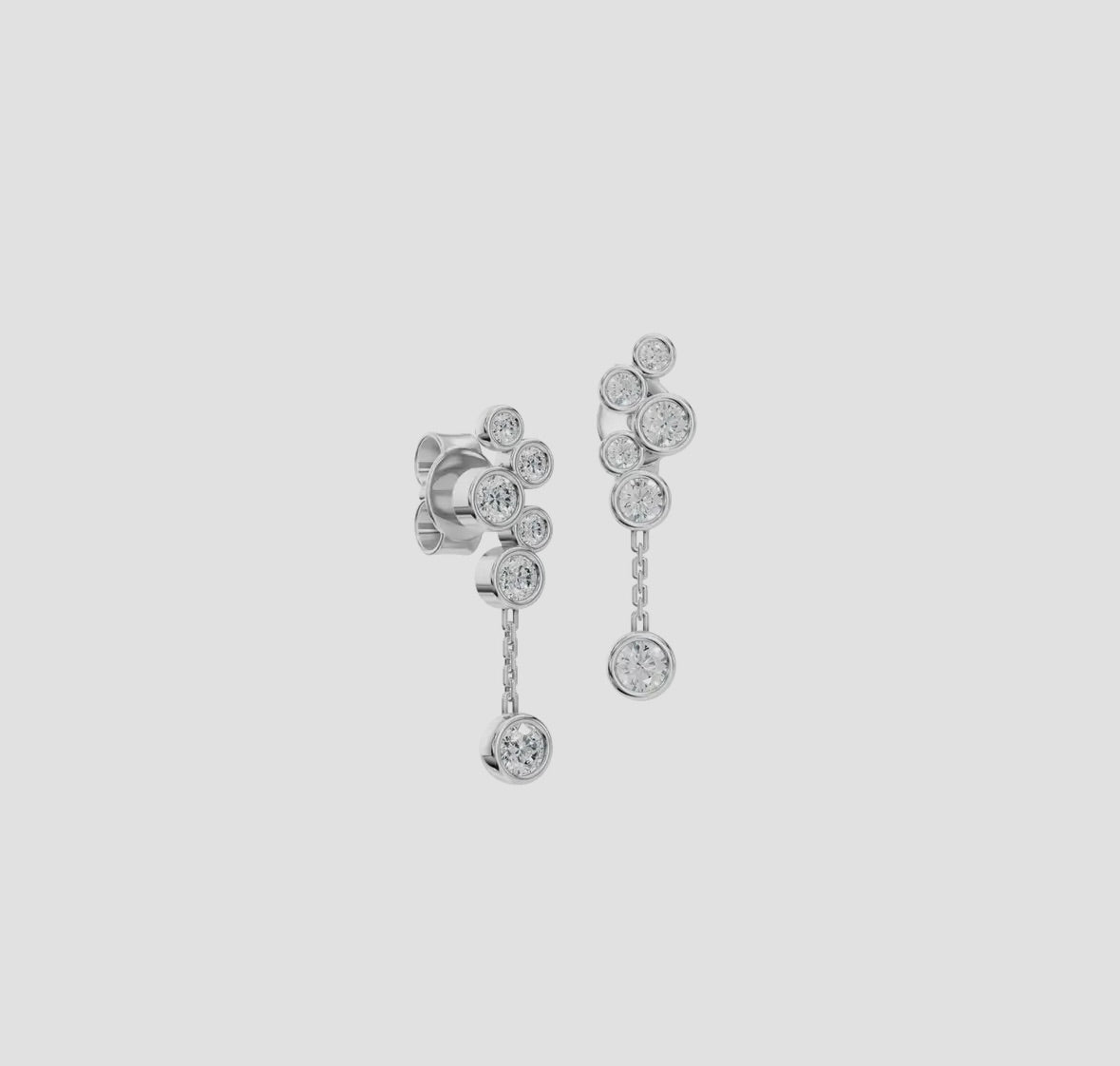 14K Gold Bezel-Set Diamond Cascade Drop Earrings (.24ctw Lab Grown), alternate view 8
