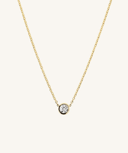 14K Gold Lab-Grown Diamond Bezel Solitaire Necklace