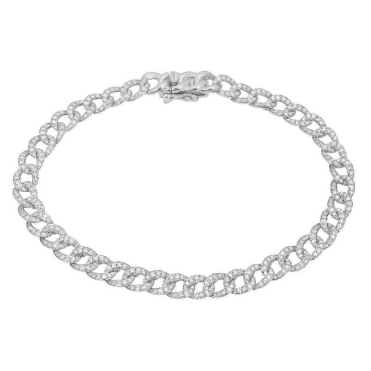 14K Gold Cuban Link Diamond Bracelet - Susan Blake Jewelry