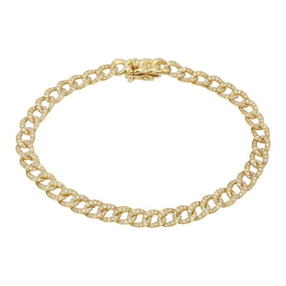 14K Gold Cuban Link Diamond Bracelet - Susan Blake Jewelry