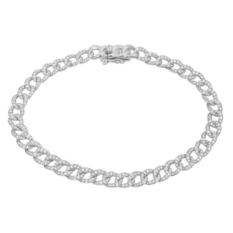 14K Gold Cuban Link Diamond Bracelet
