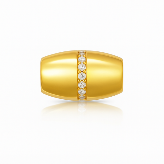 14K Gold Diamond Barrel Rondelle