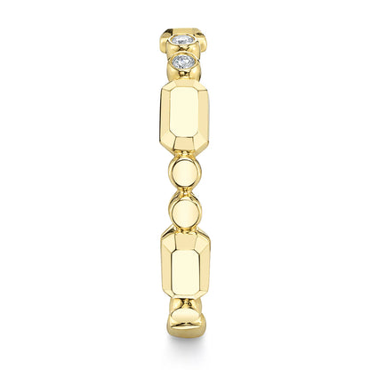 14K Gold Diamond Bezel Geo Cut Ring, alternate view 3