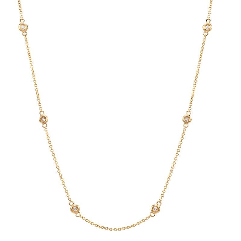 14K Gold Diamond By Yard Necklace - 0.18 ctw, alternate view 4