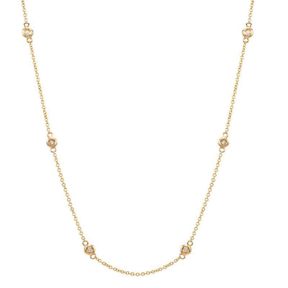 14K Gold Diamond By Yard Necklace - 0.18 ctw, alternate view 4