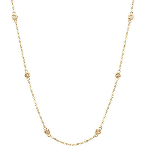 14K Gold Diamond By Yard Necklace - 0.18 ctw