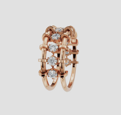14K Gold Diamond Cage Ring (.70ctw Lab Grown), alternate view 10