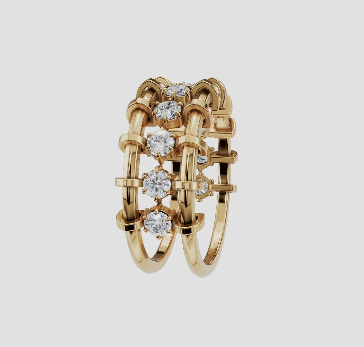 14K Gold Diamond Cage Ring (.70ctw Lab Grown), alternate view 2
