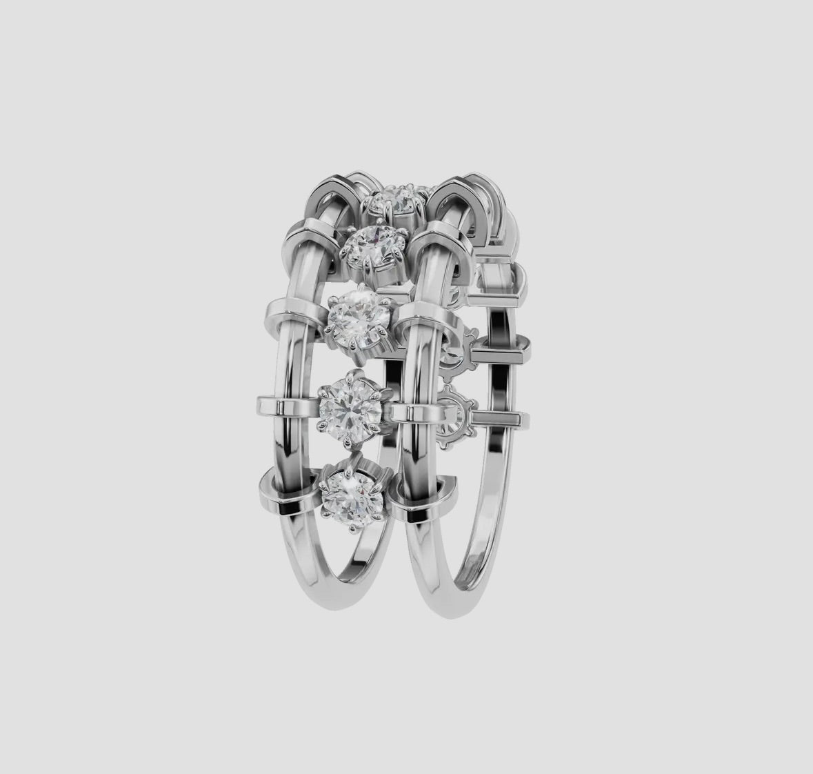 14K Gold Diamond Cage Ring (.70ctw Lab Grown), alternate view 6